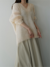 fuzzy v neck sweater