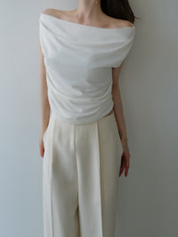 fluid drape neck top