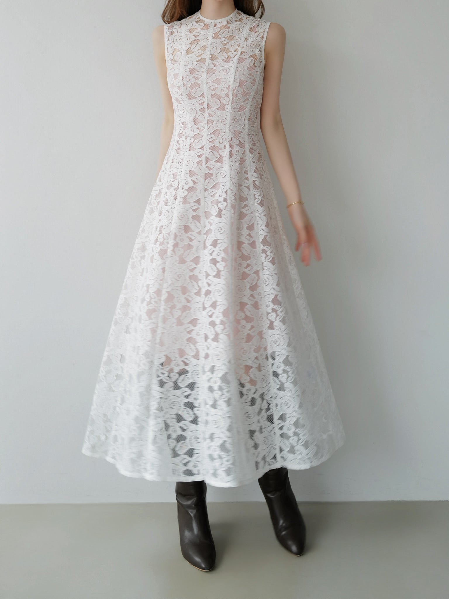 classic lace long dress