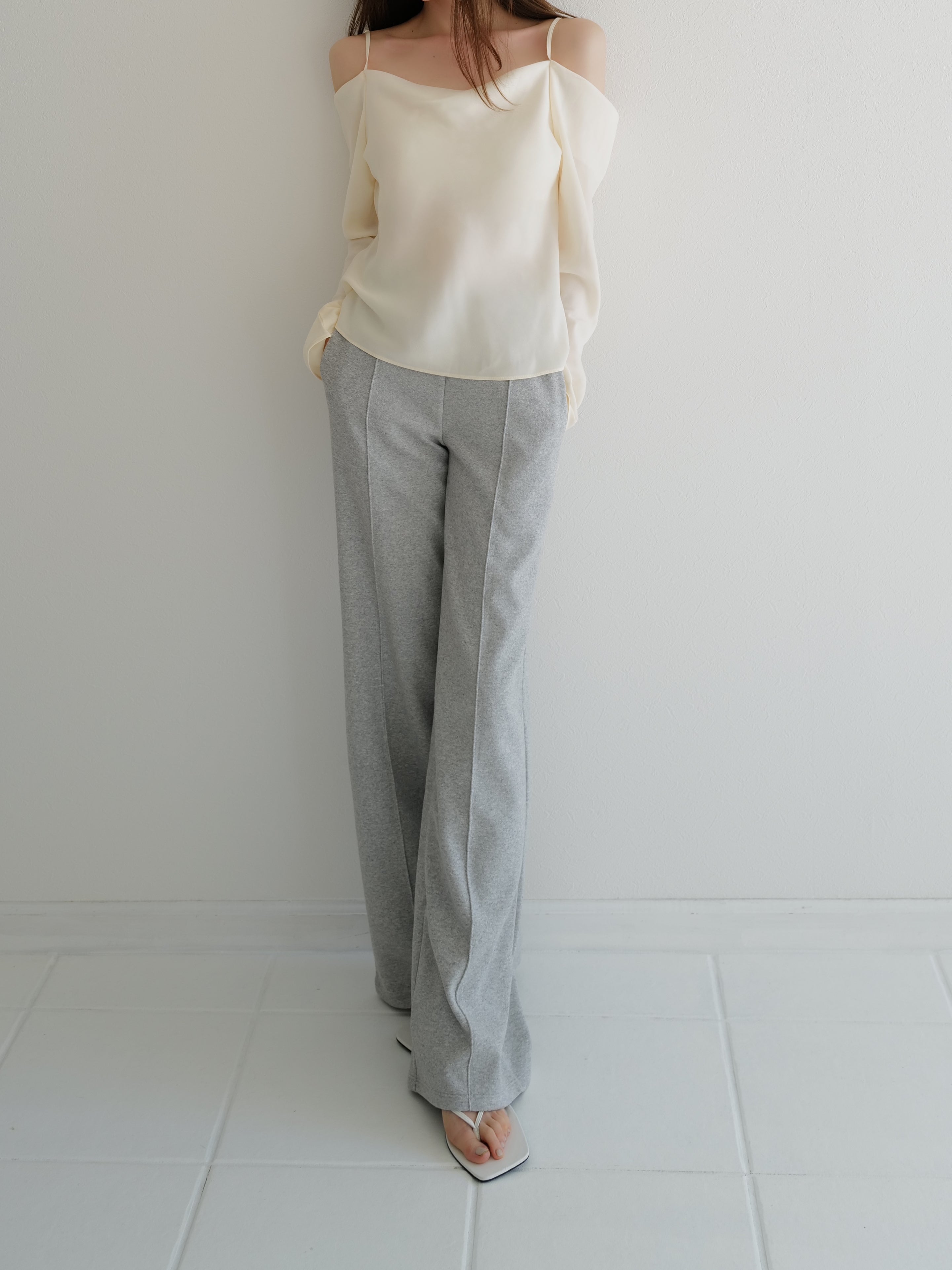トップス maisoncelon off shoulder silky blouse off shoulder silky blouse – célon