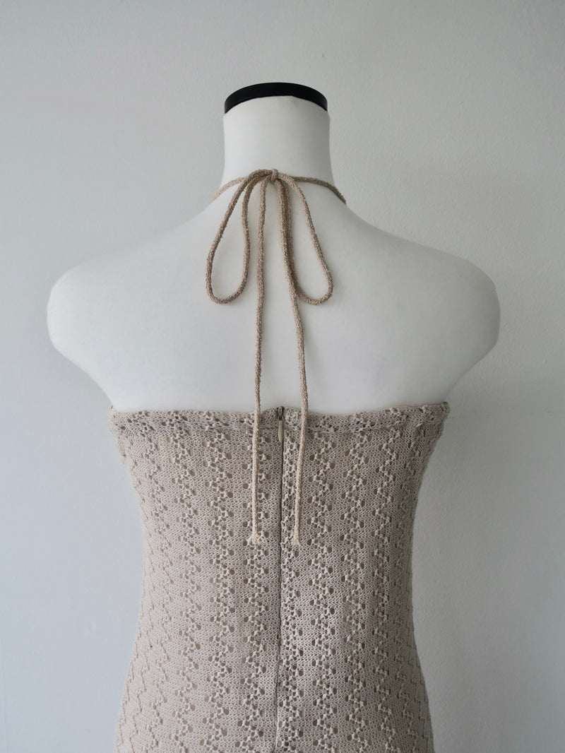 openwork halter dress