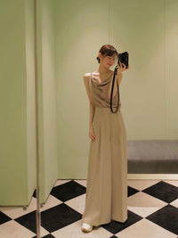 sample sale / center tuck wide pants