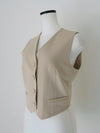raw hem single vest