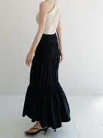 one shoulder ruched tank