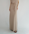 matte satin long skirt