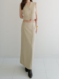 summer sale / raw hem slim long skirt