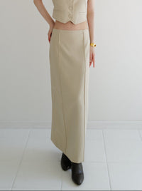 summer sale / raw hem slim long skirt