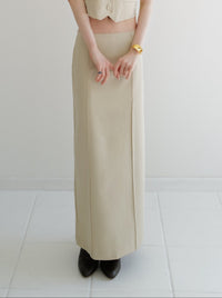 summer sale / raw hem slim long skirt