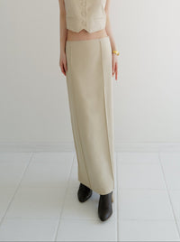 summer sale / raw hem slim long skirt