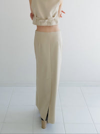 summer sale / raw hem slim long skirt