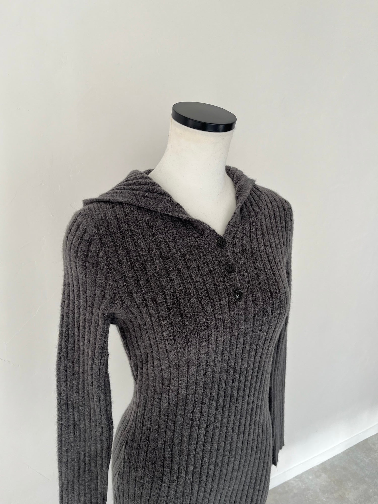 hoodie rib knit dress – célon