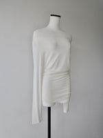 cowl silhouette stretching tops