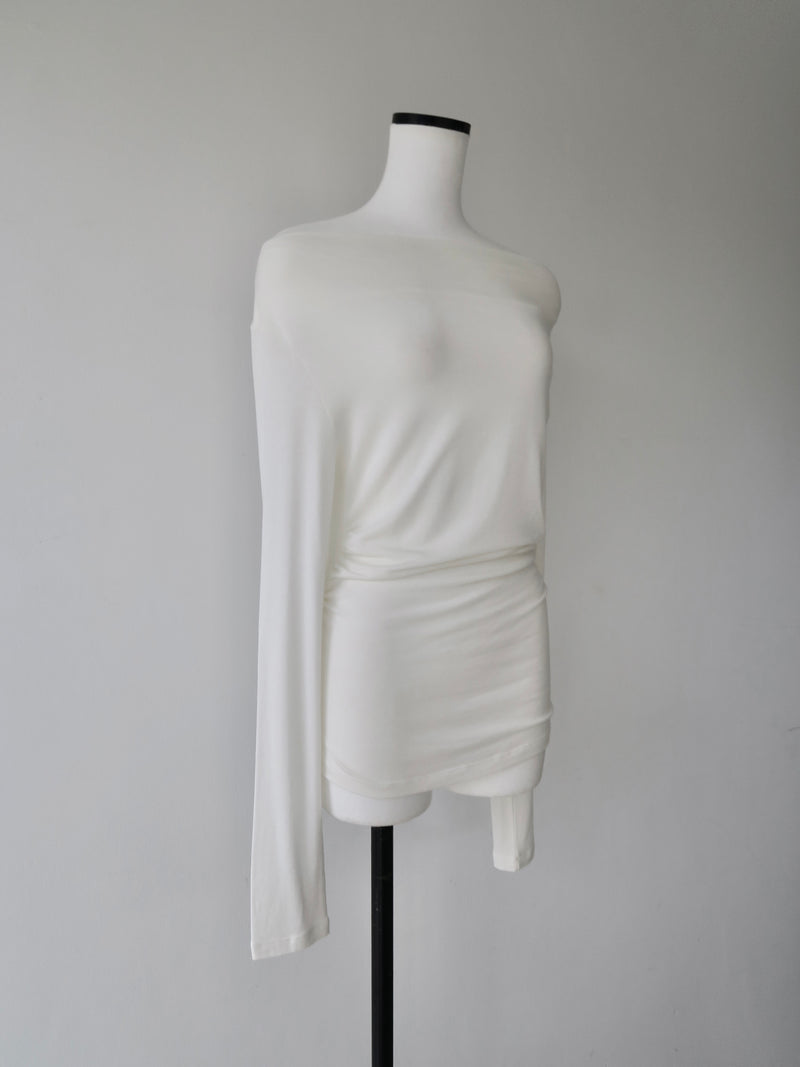 cowl silhouette stretching tops