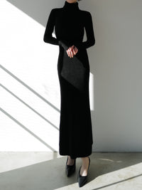 angora knit long dress