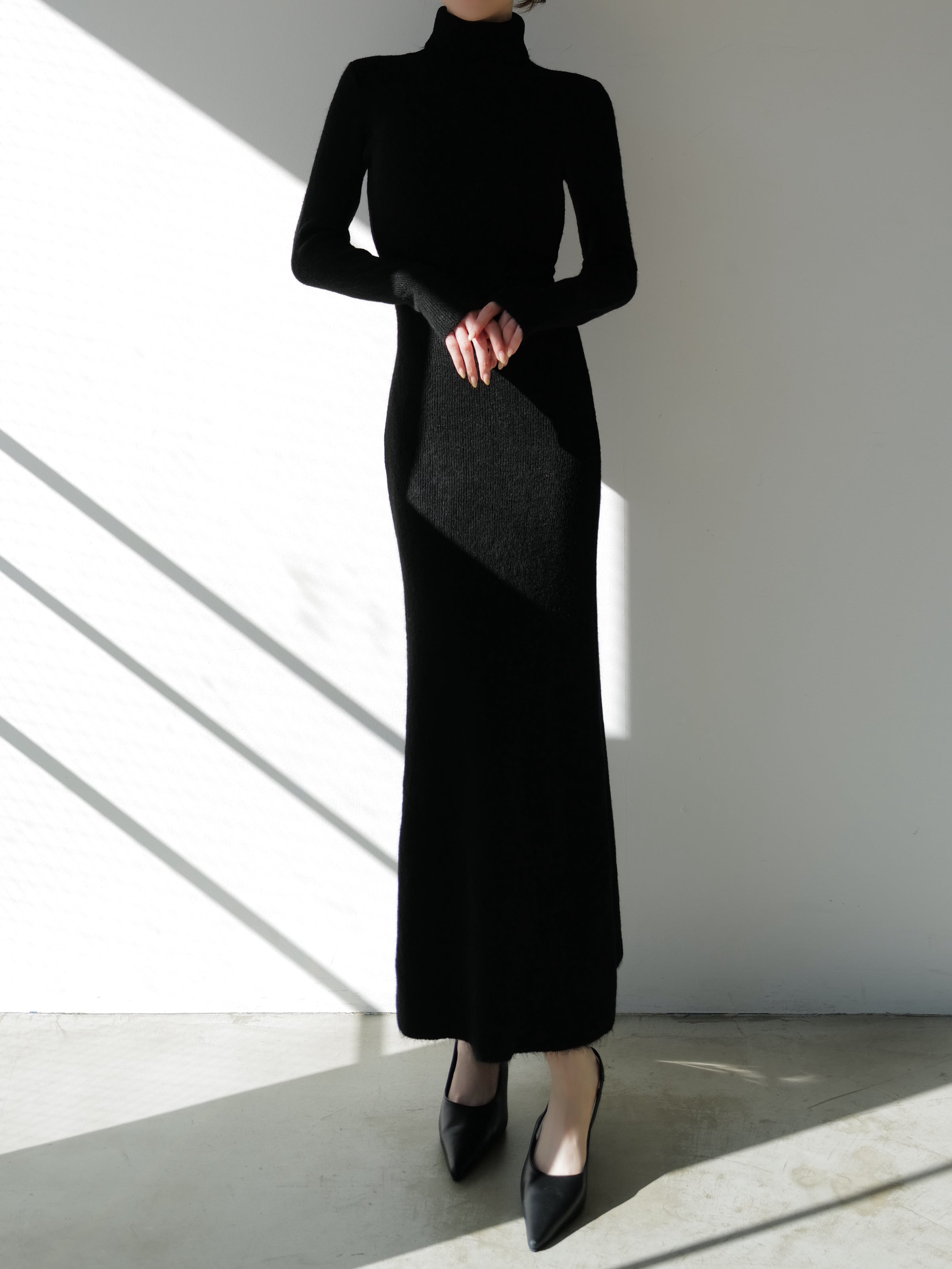 angora knit long dress