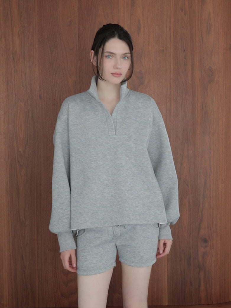 open neck sweat top