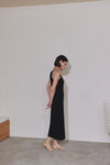 bicolor long knit dress