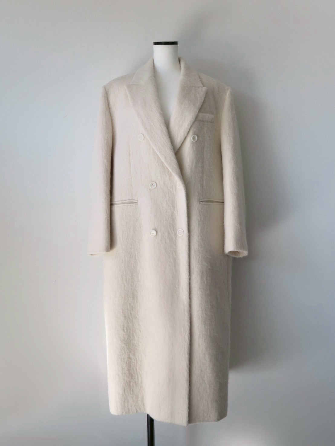 alpaca hairy long coat