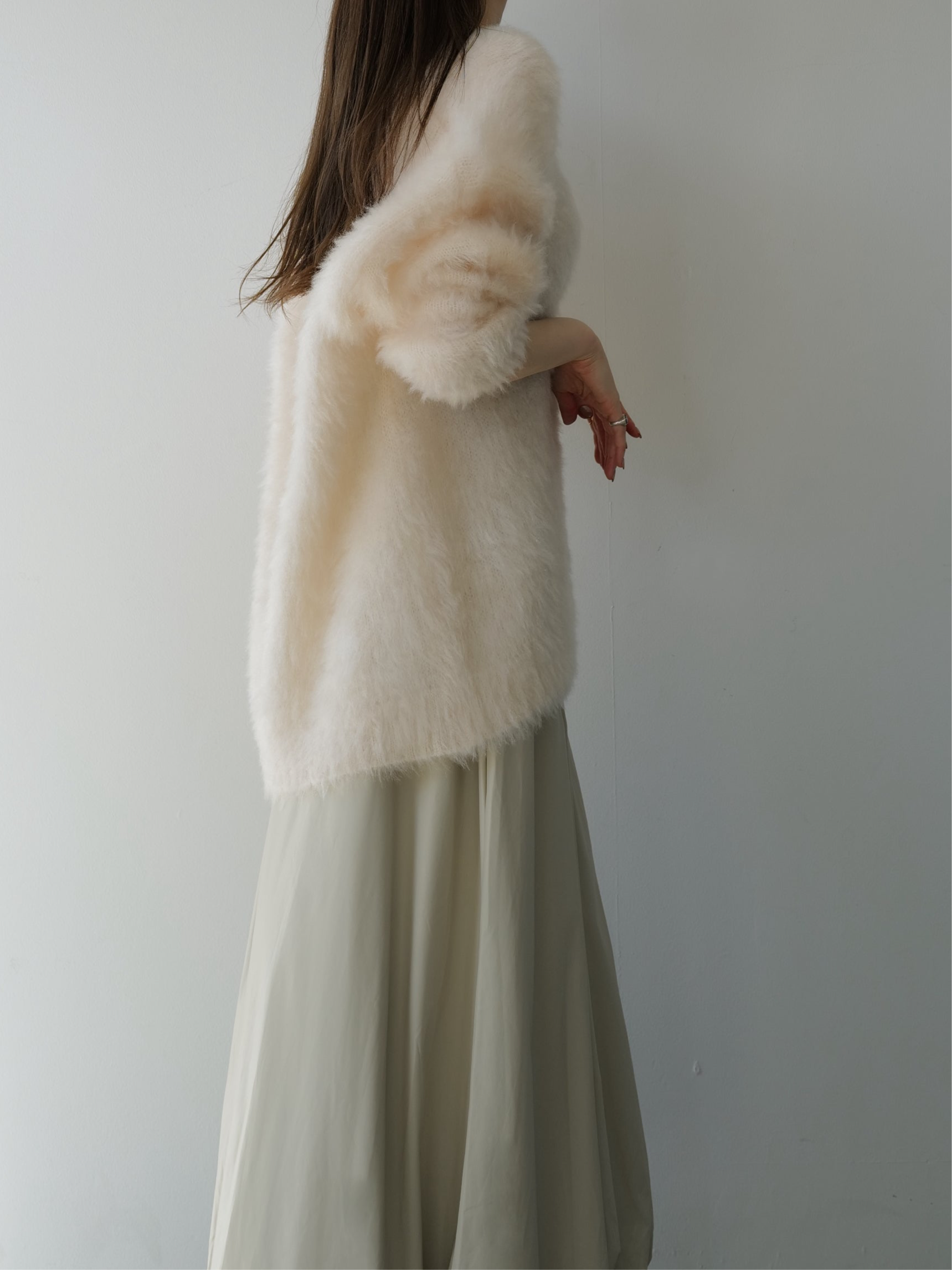 fuzzy v neck sweater