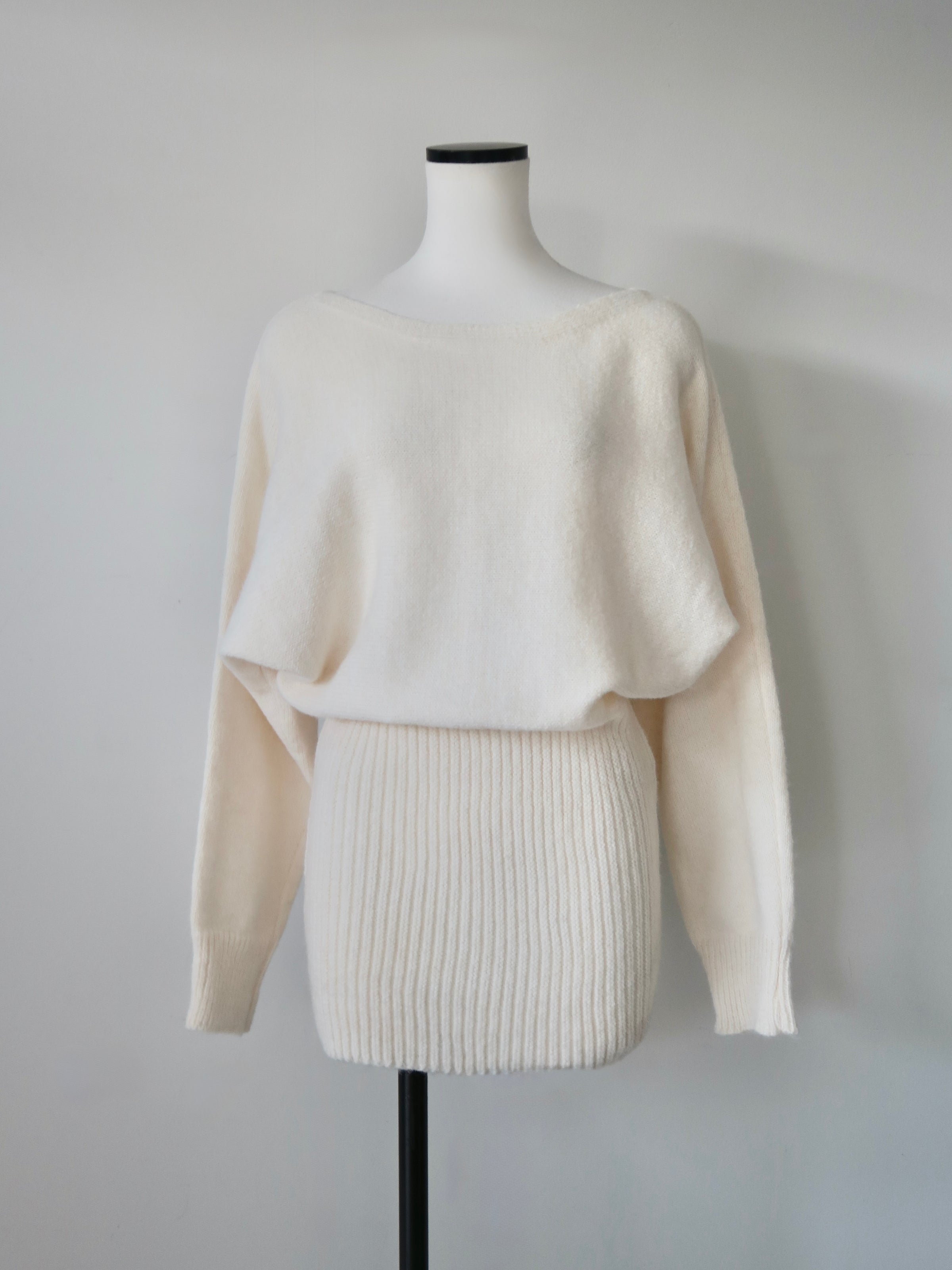 one shoulder knit mini dress