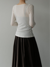 cowl silhouette stretching tops