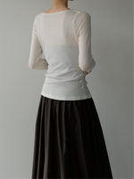 cowl silhouette stretching tops