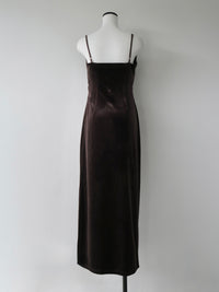 velour asymmetry drape cami dress
