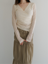 lacy wrap-over top