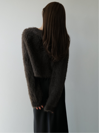 mink-like fur cardigan