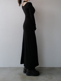 front cross rib knit dress