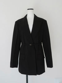 wool belted tailored jacket