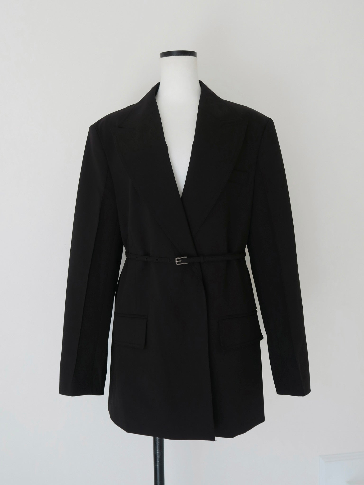 wool belted tailored jacket