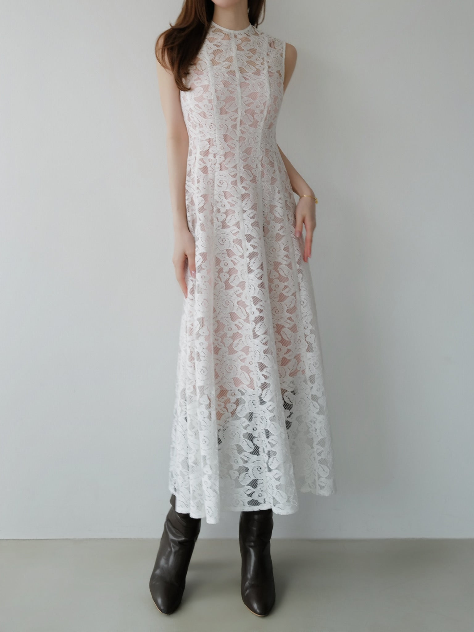 classic lace long dress