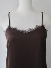 lace satin cami long dress