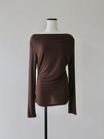 cowl silhouette stretching tops