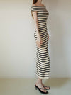 off shoulder stripe dress