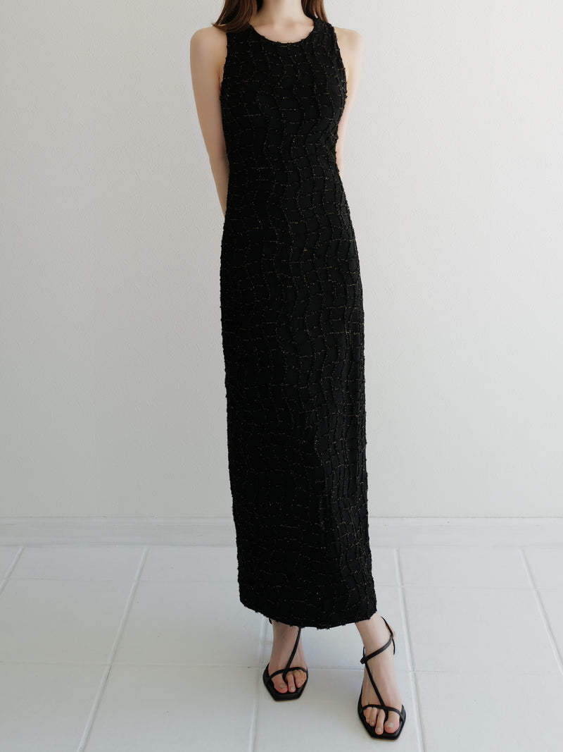 wavy tile pattern dress