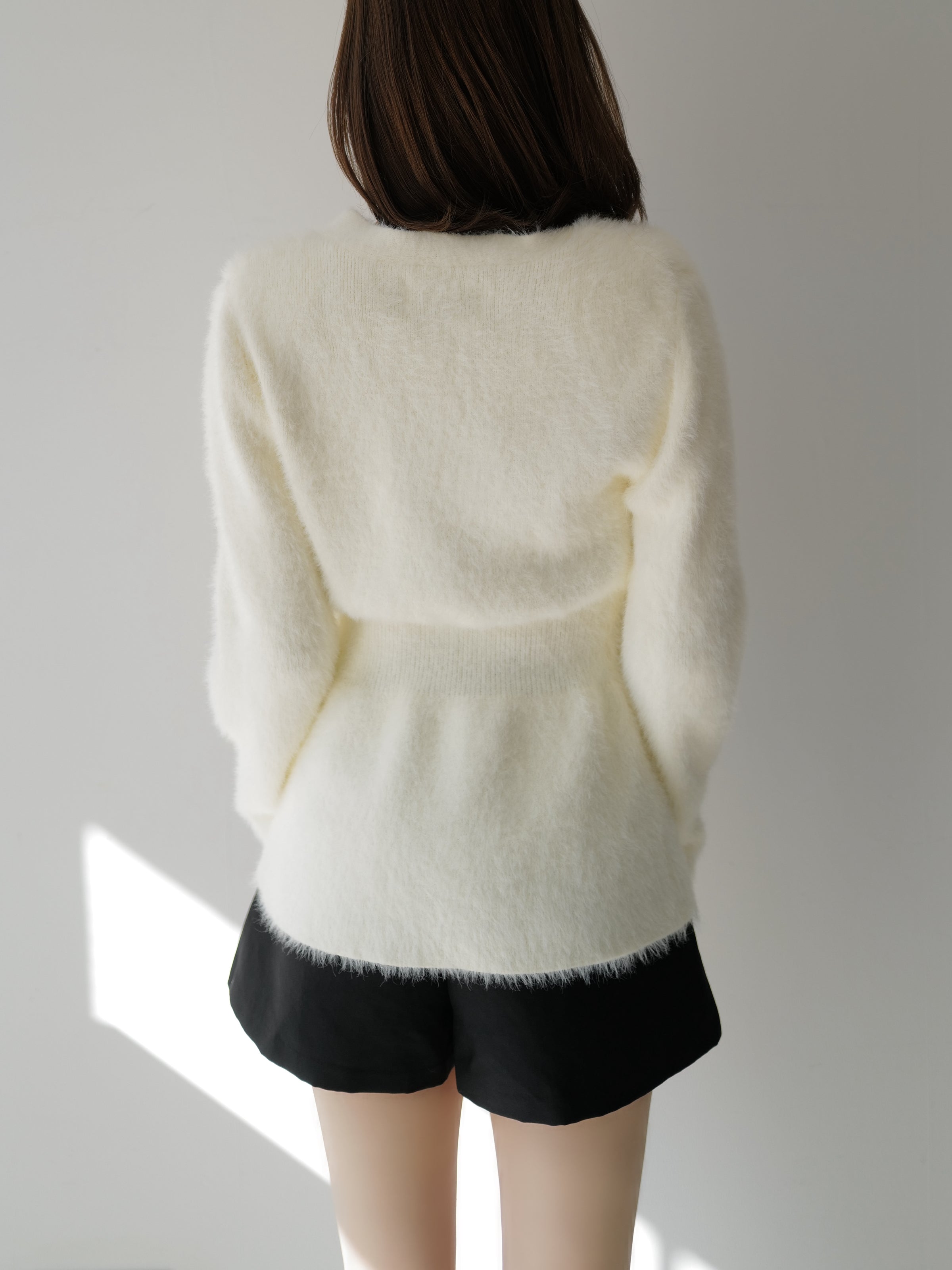 angora slim knit cardigan