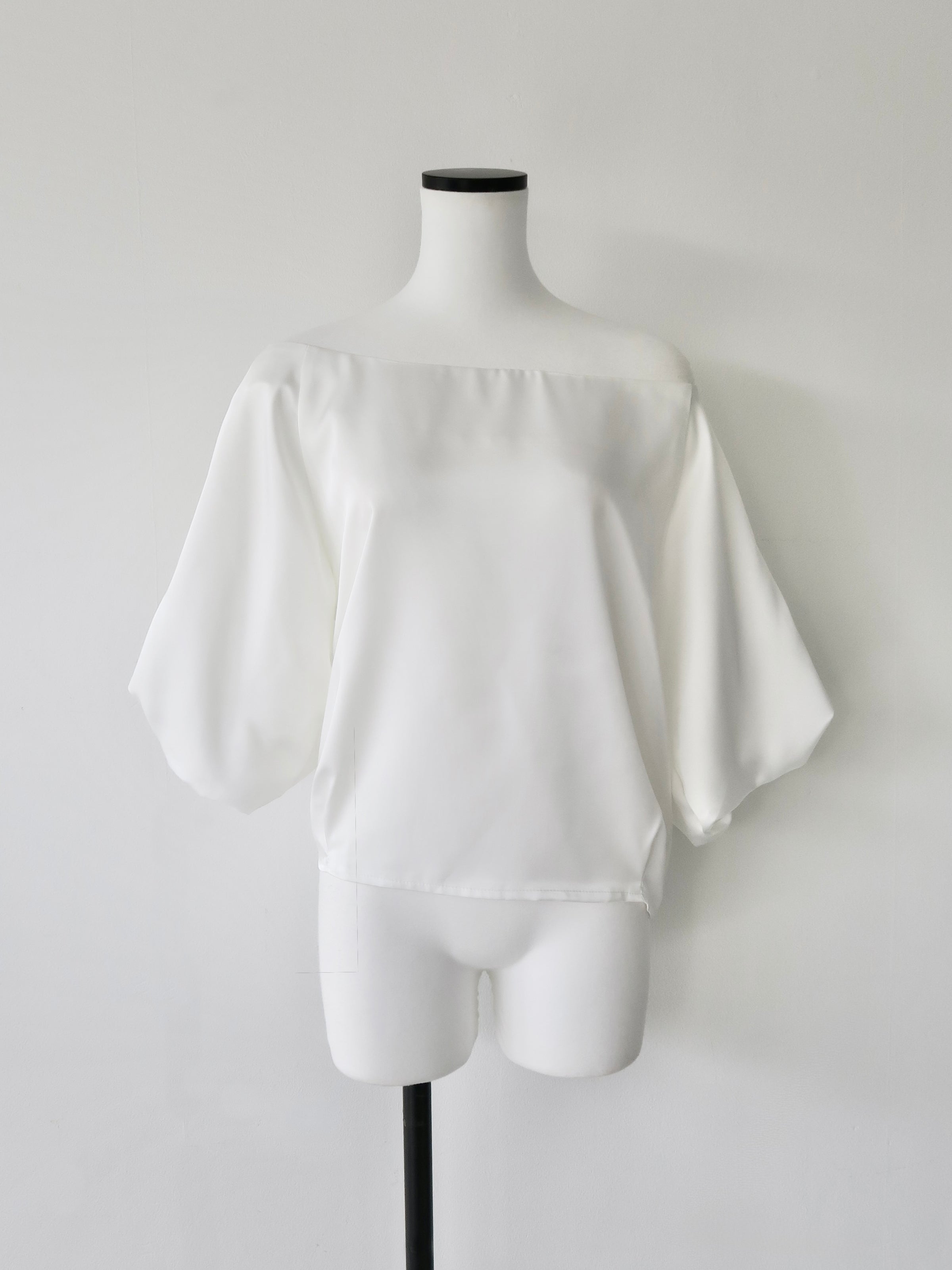 balloon sleeve satin blouse