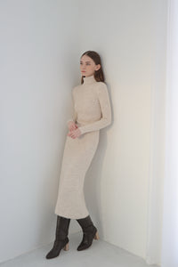 angora knit long dress