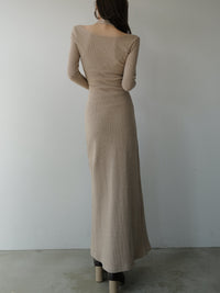 front cross rib knit dress