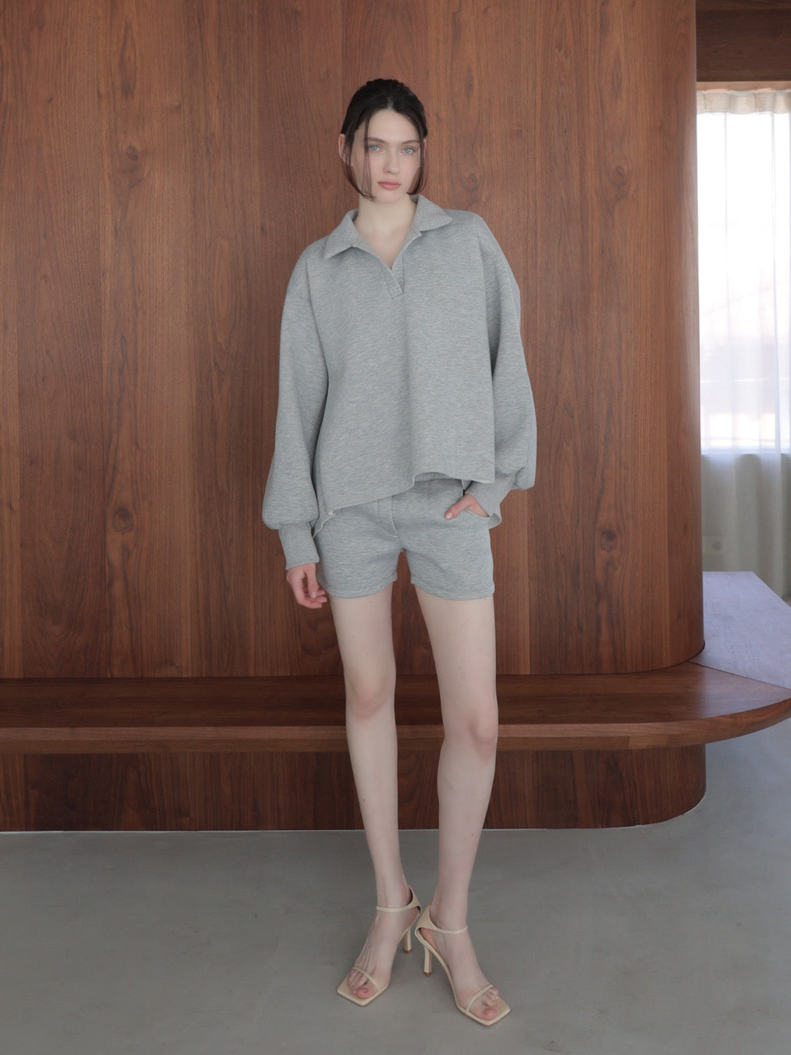 open neck sweat top
