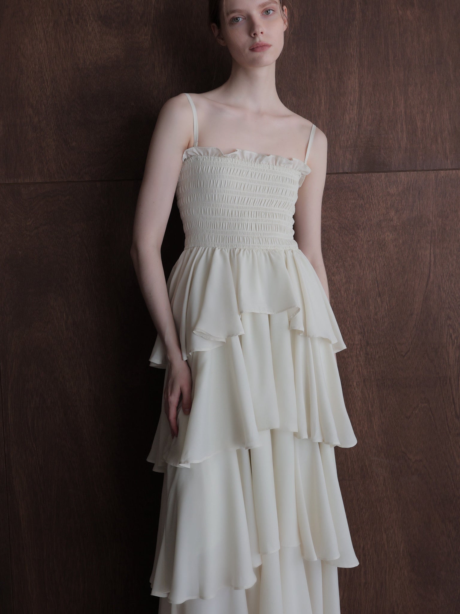 frill tiered maxi dress