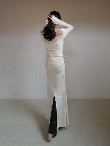 shirring drape dress – célon 