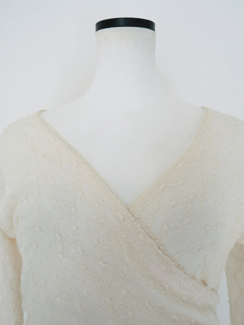 lacy wrap-over top