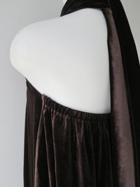 velour back open tie blouse