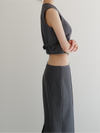 raw hem single vest