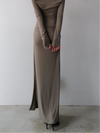 ruched waist long skirt