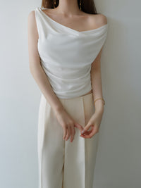 fluid drape neck top