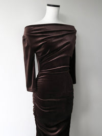 shirring drape velour dress